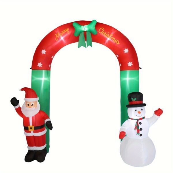 8ft With Santa Snowman 7 Lights Inflatable Festive Arch Decoration - Image 7