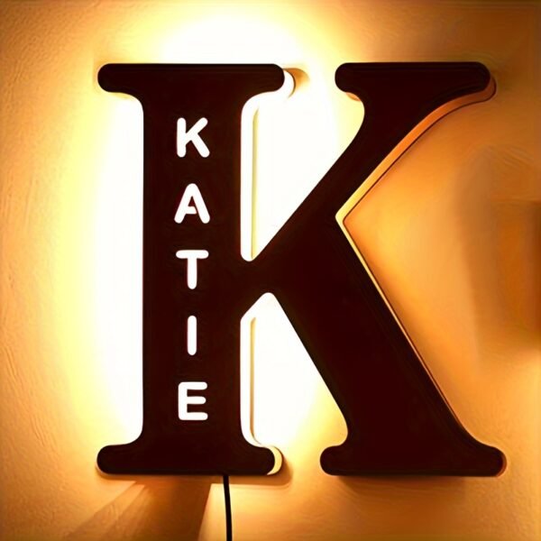 1pc Customized Wooden LED Letter Nightlight - 29cm Height Personalized Wall Lamp with Romantic Traditional Style, Custom Engravable Wood, Ideal Gift for Couples, Friends, and Family - 图片 14