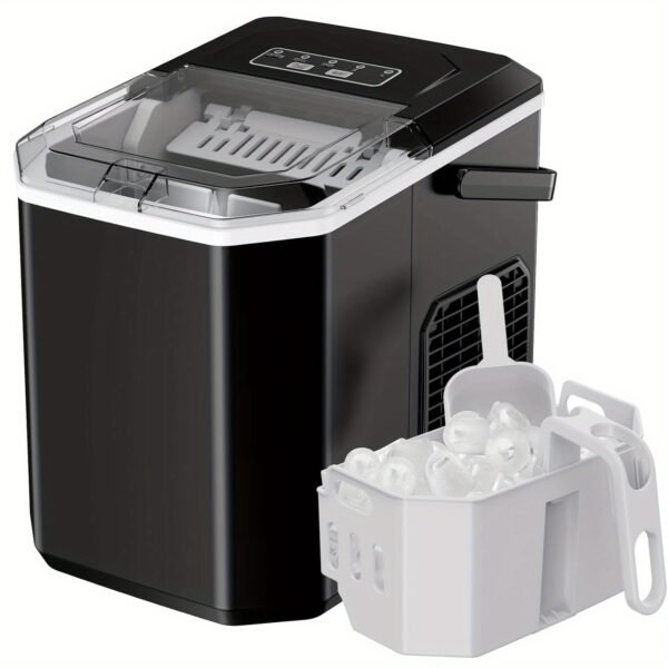 Portable Countertop Ice Maker - Produces 9 Bullet Ice Cubes in 6 Minutes, 26 Pounds of Ice in 24 Hours, Suitable for Outdoor, Camping, RV and Party, Self-Cleaning Small Ice Maker - 图片 12