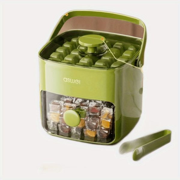 Easy-Press Large Capacity Ice Maker with Food-Grade ABS Storage Tray - Portable, No-Power Needed for Fridge & Kitchen Essentials - Includes Scoop & Bin, Perfect for Parties, Outdoor Events, Christmas & Halloween Gifts - 图片 9