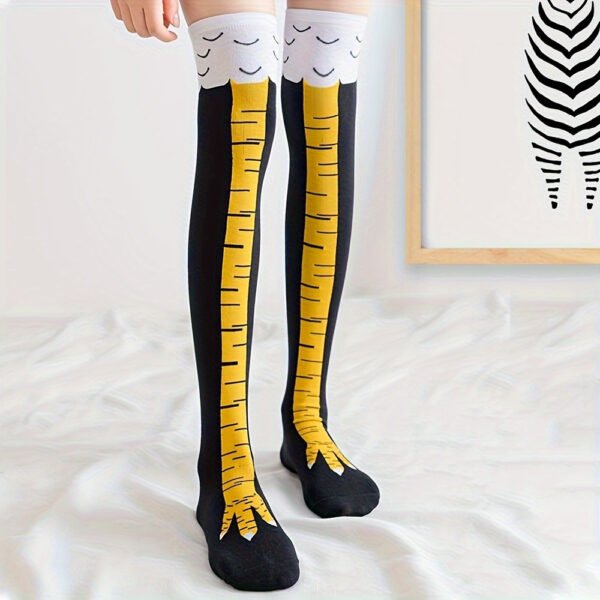 3 Pairs of Spoof Chicken Claw Long Socks, Novel and Quirky Knee High Socks, High Tube Socks, Comfortable and Breathable, Suitable for Various Activities, Role-playing, and Holiday Costumes - 图片 4