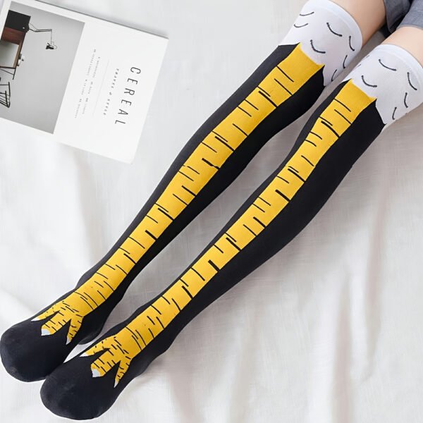 3 Pairs of Spoof Chicken Claw Long Socks, Novel and Quirky Knee High Socks, High Tube Socks, Comfortable and Breathable, Suitable for Various Activities, Role-playing, and Holiday Costumes - 图片 2