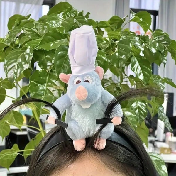 Plush Rat Headband - Fun Party & Cosplay Accessory - Cute Animal Design - Non-Slip, Loose Fit - Suitable for Women and Girls - Single Piece - Fashion Style - Plastic Material - No Feathers