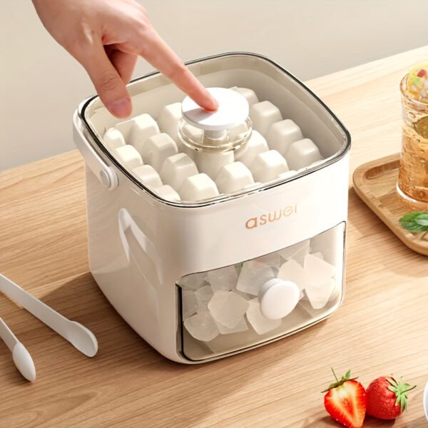 Easy-Press Large Capacity Ice Maker with Food-Grade ABS Storage Tray - Portable, No-Power Needed for Fridge & Kitchen Essentials - Includes Scoop & Bin, Perfect for Parties, Outdoor Events, Christmas & Halloween Gifts - 图片 6