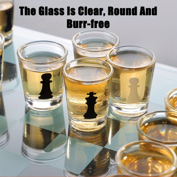 Bar Drinking Games Chess Game Set Party Favor with 32 Game Glasses Bar Entertainment Supplies - 图片 7