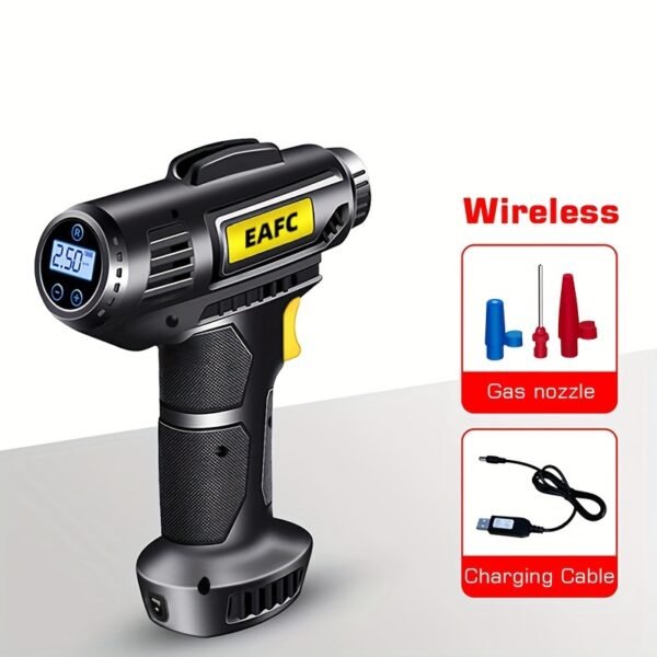 150PSI Cordless Tire Pump: USB Charging, Night-Light, & Pressure Gauge - Your Go-To for Cars, Bikes, and More! - 图片 5