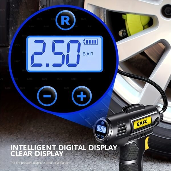150PSI Cordless Tire Pump: USB Charging, Night-Light, & Pressure Gauge - Your Go-To for Cars, Bikes, and More! - 图片 14
