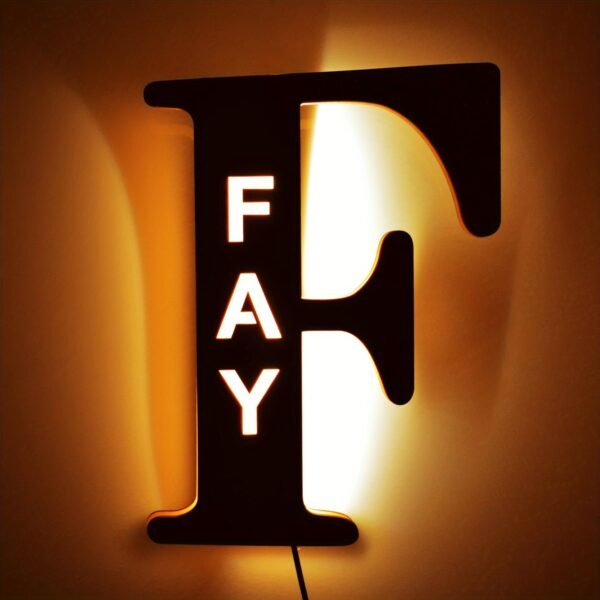 1pc Customized Wooden LED Letter Nightlight - 29cm Height Personalized Wall Lamp with Romantic Traditional Style, Custom Engravable Wood, Ideal Gift for Couples, Friends, and Family - 图片 11