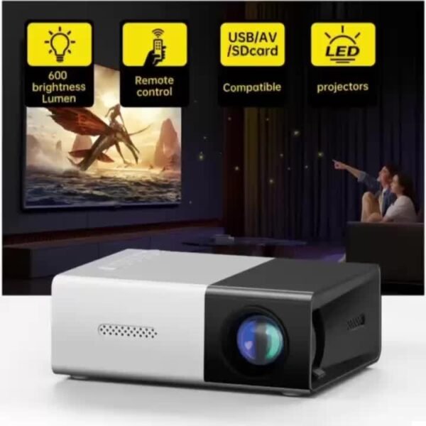 IWEEGA Mini Portable Projector High-Definition Movie Projector Bright 3000+ Lumen HD LED Light Source With USB, SD Connectivity, Button Control, For Home Cinemas And Outdoor Camping Adventures - 图片 12