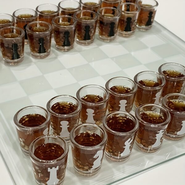 Bar Drinking Games Chess Game Set Party Favor with 32 Game Glasses Bar Entertainment Supplies - 图片 5