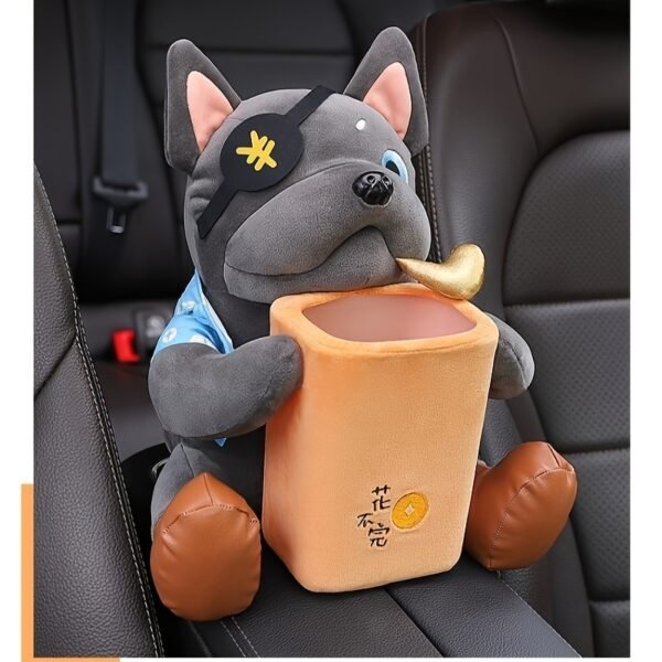 2-in-1 Car Tissue Holder & Trash Can - Lightweight, Cute Design for Driver's Seat Armrest - Fits Most Vehicles