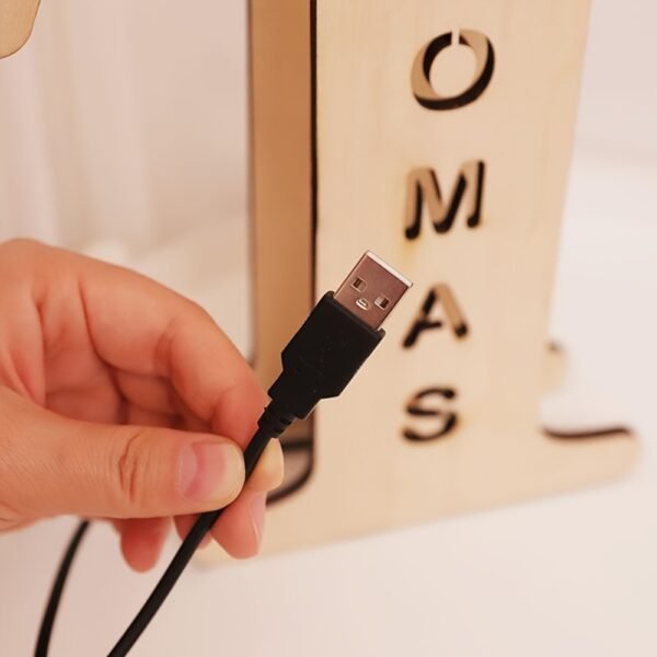 1pc Customized Wooden LED Letter Nightlight - 29cm Height Personalized Wall Lamp with Romantic Traditional Style, Custom Engravable Wood, Ideal Gift for Couples, Friends, and Family - 图片 16