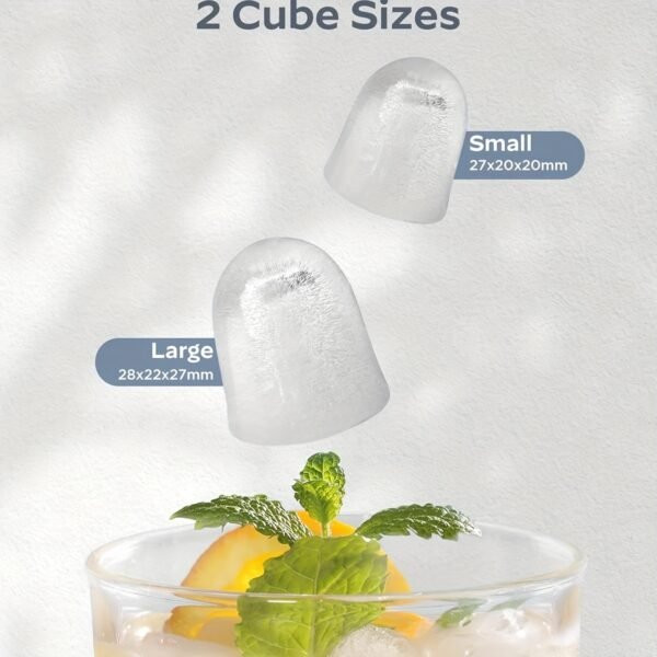 Portable Countertop Ice Maker - Produces 9 Bullet Ice Cubes in 6 Minutes, 26 Pounds of Ice in 24 Hours, Suitable for Outdoor, Camping, RV and Party, Self-Cleaning Small Ice Maker - 图片 8