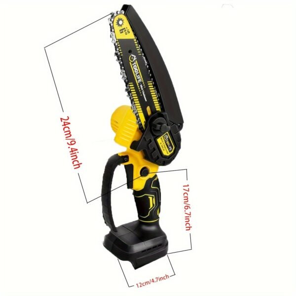 TOOLIFE 6-Inch Cordless Mini Chainsaw, Handheld Electric With Splash Guard And Safety Lock, Lightweight And Portable For Cutting Tree Branches And Wood In Courtyard And Garden. Ideal Gift For Men, Husband, And Dadperfect For Halloween And Christmas! - 图片 2