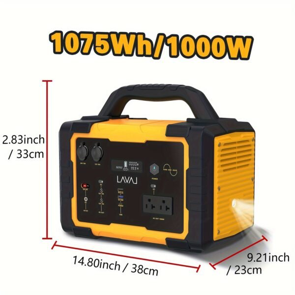 1000W(Peak 2000W)/1075Wh Portable Power Station With Foldable Solar Panel (200W), 1075Wh LiFePO4 (LFP) Battery, Fast Charging, Solar Generator Suitable For Family Emergency Outdoor Hunting Camping RV Trip - 图片 2