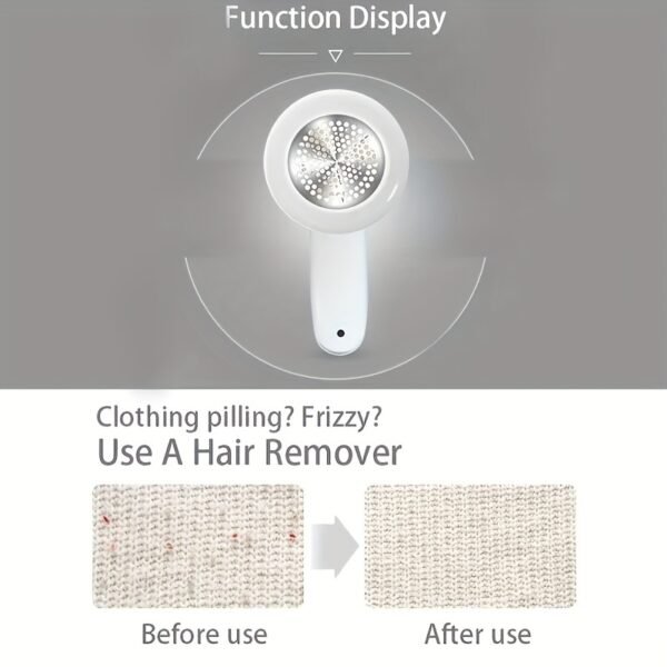 Compact USB-Rechargeable Lint Remover - Premium Fabric Shaver for a Flawless Wardrobe & Home - Eradicates Lint Balls & Fuzz Effortlessly - Versatile for Clothes, Furniture, Carpets with Cleaning Brush - 图片 7