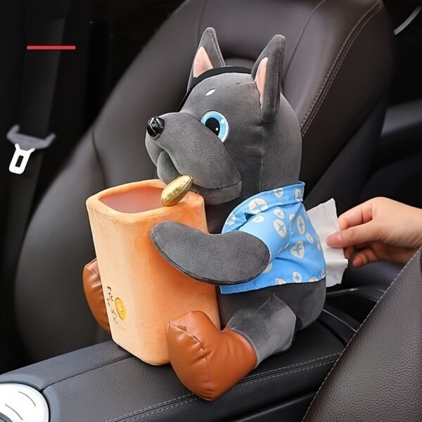 2-in-1 Car Tissue Holder & Trash Can - Lightweight, Cute Design for Driver's Seat Armrest - Fits Most Vehicles - 图片 5