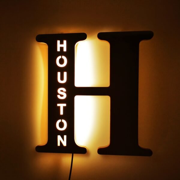 1pc Customized Wooden LED Letter Nightlight - 29cm Height Personalized Wall Lamp with Romantic Traditional Style, Custom Engravable Wood, Ideal Gift for Couples, Friends, and Family - 图片 15