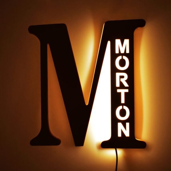 1pc Customized Wooden LED Letter Nightlight - 29cm Height Personalized Wall Lamp with Romantic Traditional Style, Custom Engravable Wood, Ideal Gift for Couples, Friends, and Family - 图片 22