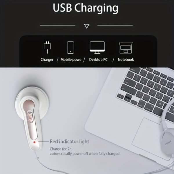 Compact USB-Rechargeable Lint Remover - Premium Fabric Shaver for a Flawless Wardrobe & Home - Eradicates Lint Balls & Fuzz Effortlessly - Versatile for Clothes, Furniture, Carpets with Cleaning Brush - 图片 8