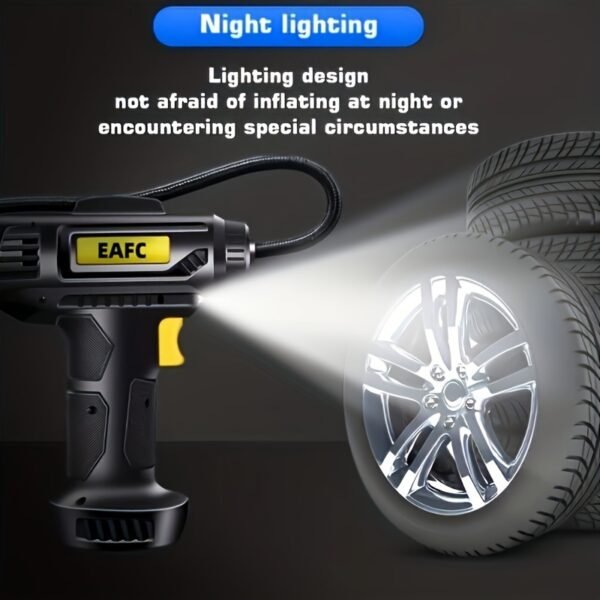 150PSI Cordless Tire Pump: USB Charging, Night-Light, & Pressure Gauge - Your Go-To for Cars, Bikes, and More! - 图片 12