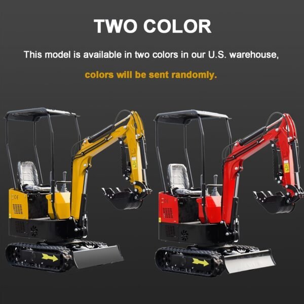 1 Ton Hydraulic Mini Digger Crawler Excavator With 13.5 Hp EPA Engine, Bucket, Hydraulic Thumb Clip, Trencher Digger Machine For Construction, Garden, Farms, Roads - 图片 6