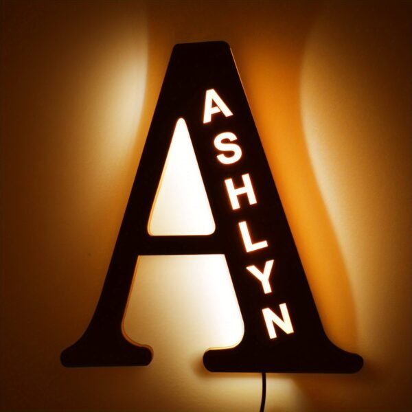 1pc Customized Wooden LED Letter Nightlight - 29cm Height Personalized Wall Lamp with Romantic Traditional Style, Custom Engravable Wood, Ideal Gift for Couples, Friends, and Family - 图片 8
