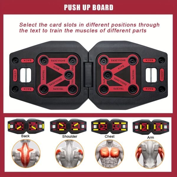 17 Fitness Accessories 9 In 1 Push Up Board Set - Portable Home Gym Exercise Equipment With Resistance Bands And Pilates Bar For Strength Training Abs Shoulders Back Butt - 图片 3