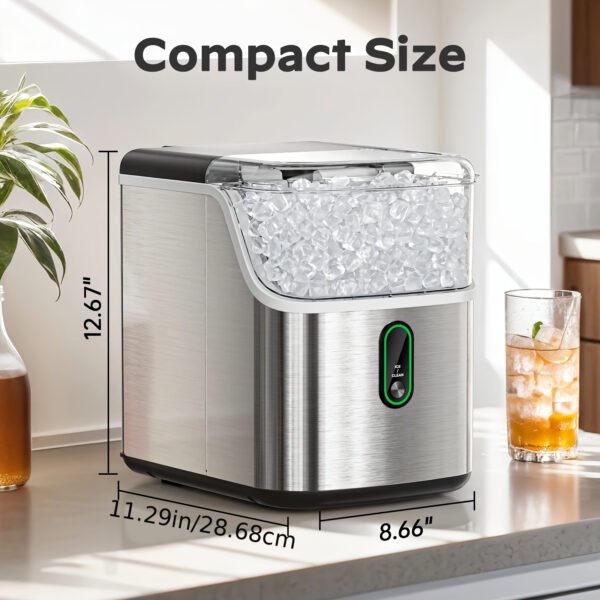 Portable Countertop Ice Maker - Produces 9 Bullet Ice Cubes in 6 Minutes, 26 Pounds of Ice in 24 Hours, Suitable for Outdoor, Camping, RV and Party, Self-Cleaning Small Ice Maker - 图片 6