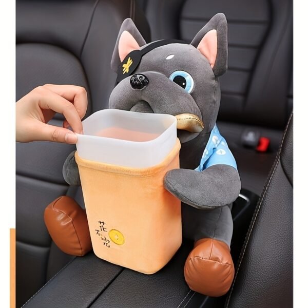 2-in-1 Car Tissue Holder & Trash Can - Lightweight, Cute Design for Driver's Seat Armrest - Fits Most Vehicles - 图片 8