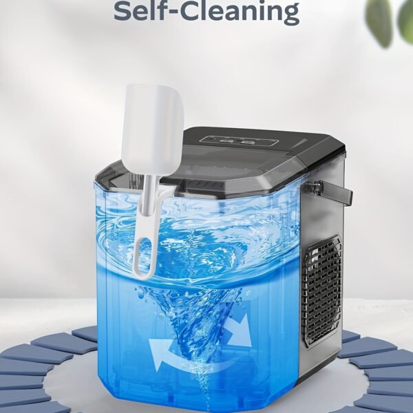 Portable Countertop Ice Maker - Produces 9 Bullet Ice Cubes in 6 Minutes, 26 Pounds of Ice in 24 Hours, Suitable for Outdoor, Camping, RV and Party, Self-Cleaning Small Ice Maker - 图片 10