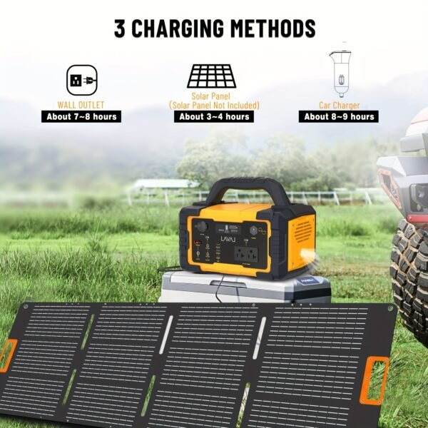 1000W(Peak 2000W)/1075Wh Portable Power Station With Foldable Solar Panel (200W), 1075Wh LiFePO4 (LFP) Battery, Fast Charging, Solar Generator Suitable For Family Emergency Outdoor Hunting Camping RV Trip - 图片 5