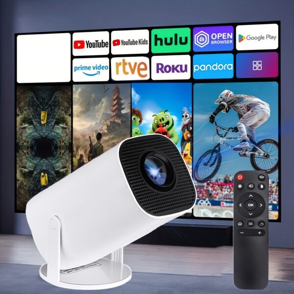 Portable 4K Mini Projector - Wireless 2.4/5G WiFi, BT 5.0, Android 11, Auto Keystone, 180° Rotation - Compact Home Theater for Movies, Gaming, and Entertainment - 图片 3