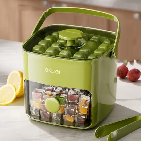 Easy-Press Large Capacity Ice Maker with Food-Grade ABS Storage Tray - Portable, No-Power Needed for Fridge & Kitchen Essentials - Includes Scoop & Bin, Perfect for Parties, Outdoor Events, Christmas & Halloween Gifts - 图片 7