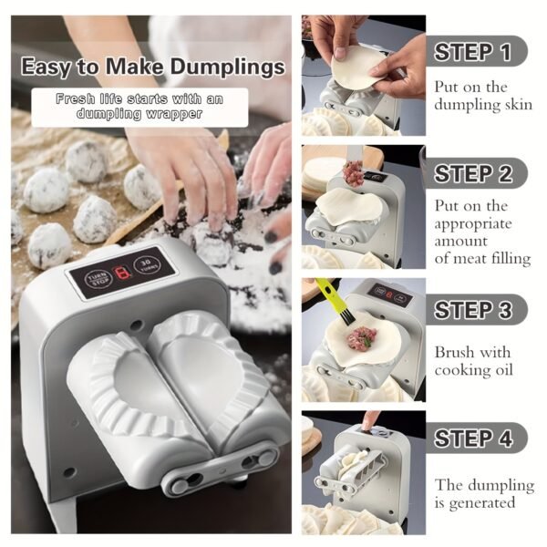 Dumpling Maker Machine - 2 Modes Quick Forming Tool with Spoon, Brush, and Press for Chinese Dumpling and Wonton Making - 图片 4