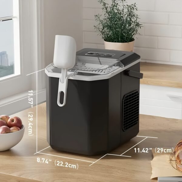 Portable Countertop Ice Maker - Produces 9 Bullet Ice Cubes in 6 Minutes, 26 Pounds of Ice in 24 Hours, Suitable for Outdoor, Camping, RV and Party, Self-Cleaning Small Ice Maker - 图片 7