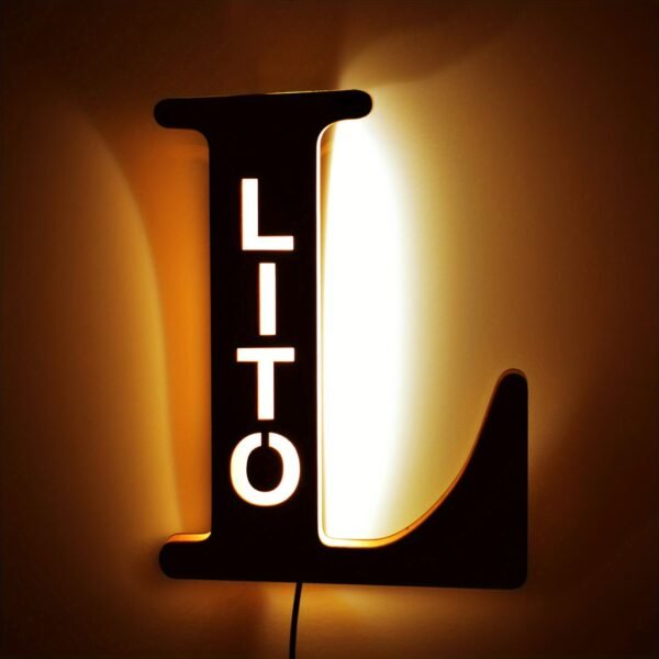 1pc Customized Wooden LED Letter Nightlight - 29cm Height Personalized Wall Lamp with Romantic Traditional Style, Custom Engravable Wood, Ideal Gift for Couples, Friends, and Family - 图片 21